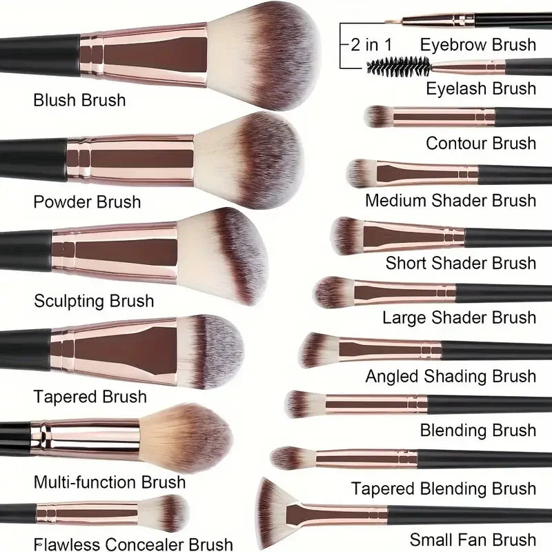 Quality Makeup Brush Set, 20-Piece & 15-Piece