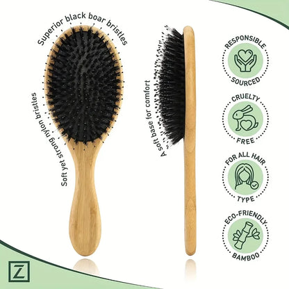 Natural Bamboo Boar Bristle Brush