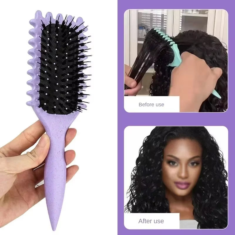 Women'S Hair Comb Hollow Shaped Curly Hair Comb Multi Functional Scalp Massage and Anti-Static Fluffy Hair Brush Hairstyle Tools